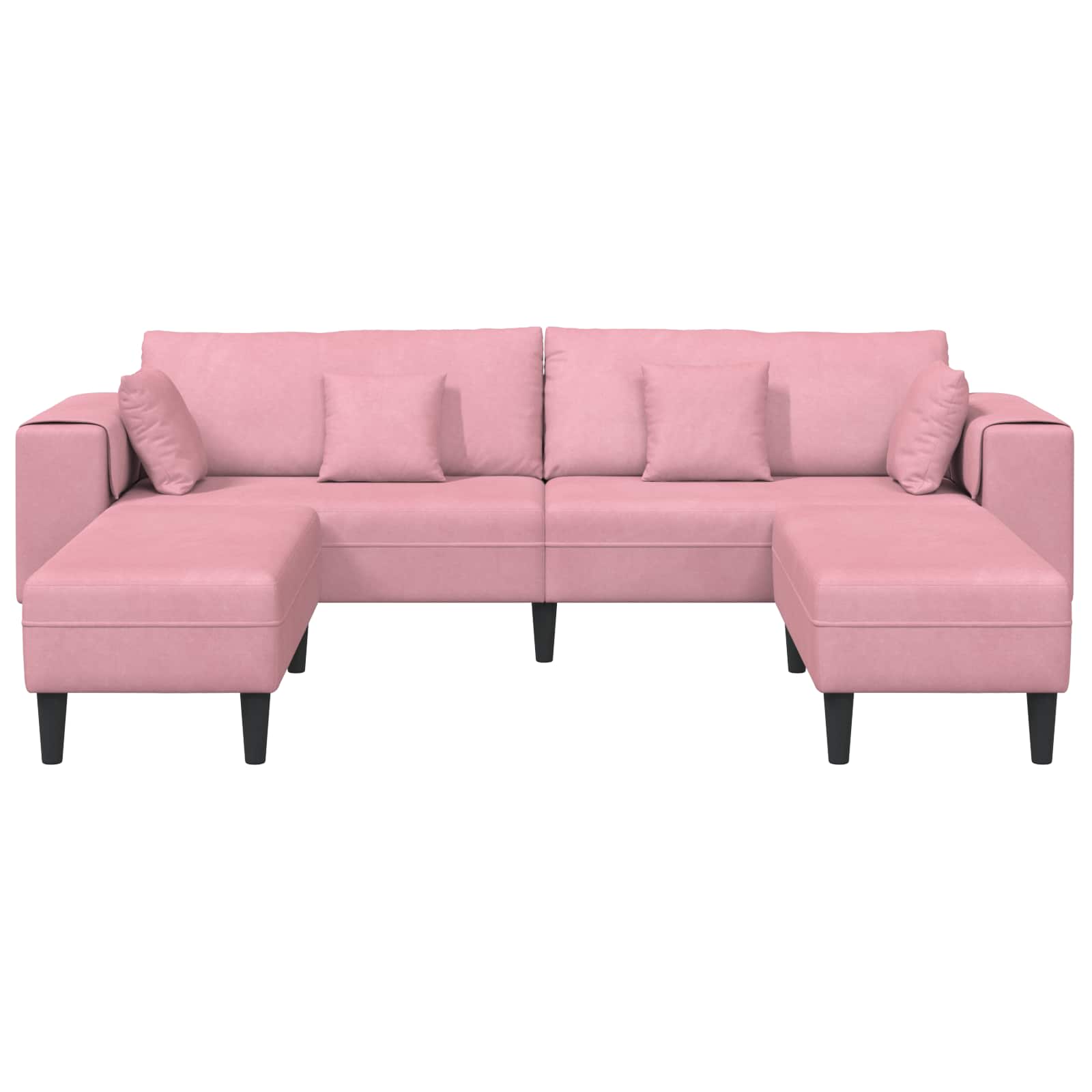 Sofa 3 pcs Ružičasta 250 x 188 x 76 cm Baršun