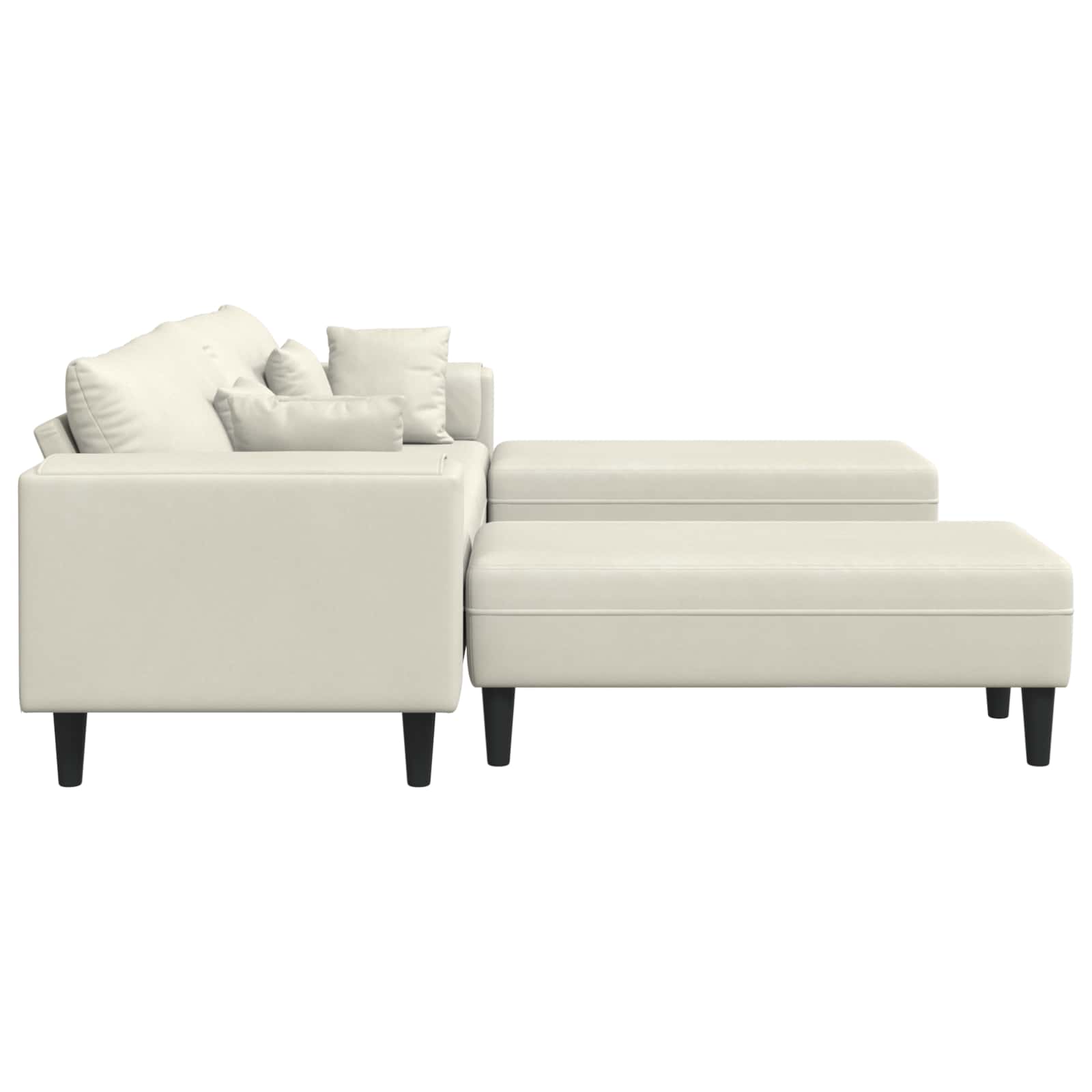 Sofa 3 pcs Krema 250 x 188 x 76 cm Baršun