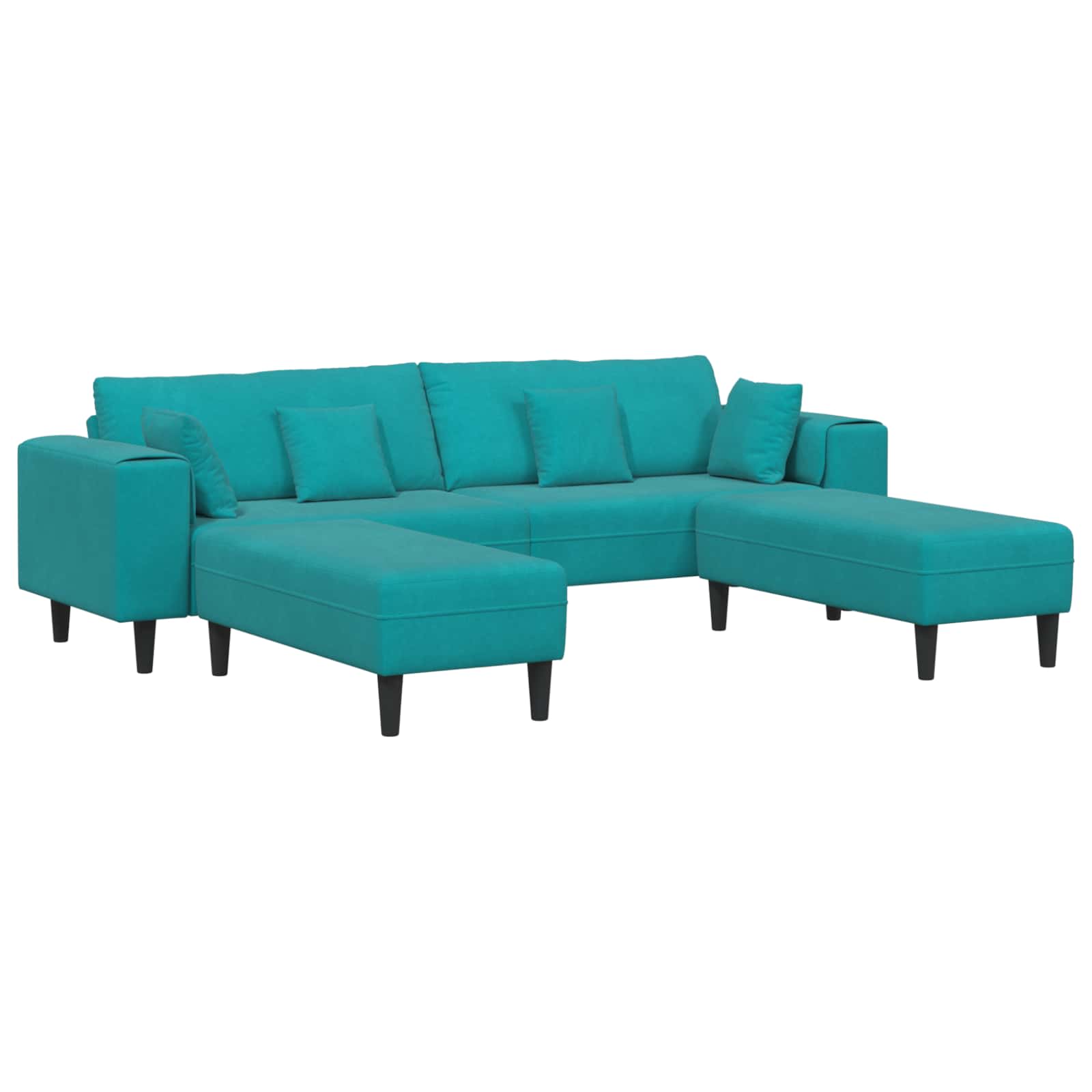 Sofa 3 pcs Tirkizna 250 x 188 x 76 cm Baršun