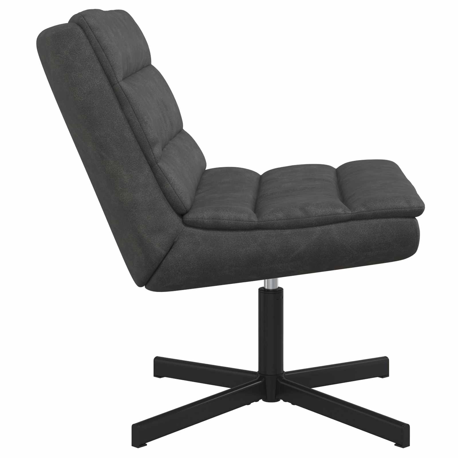 Stolica na kotačiće Crna 63 x 75 x 76 cm Antikni PU
