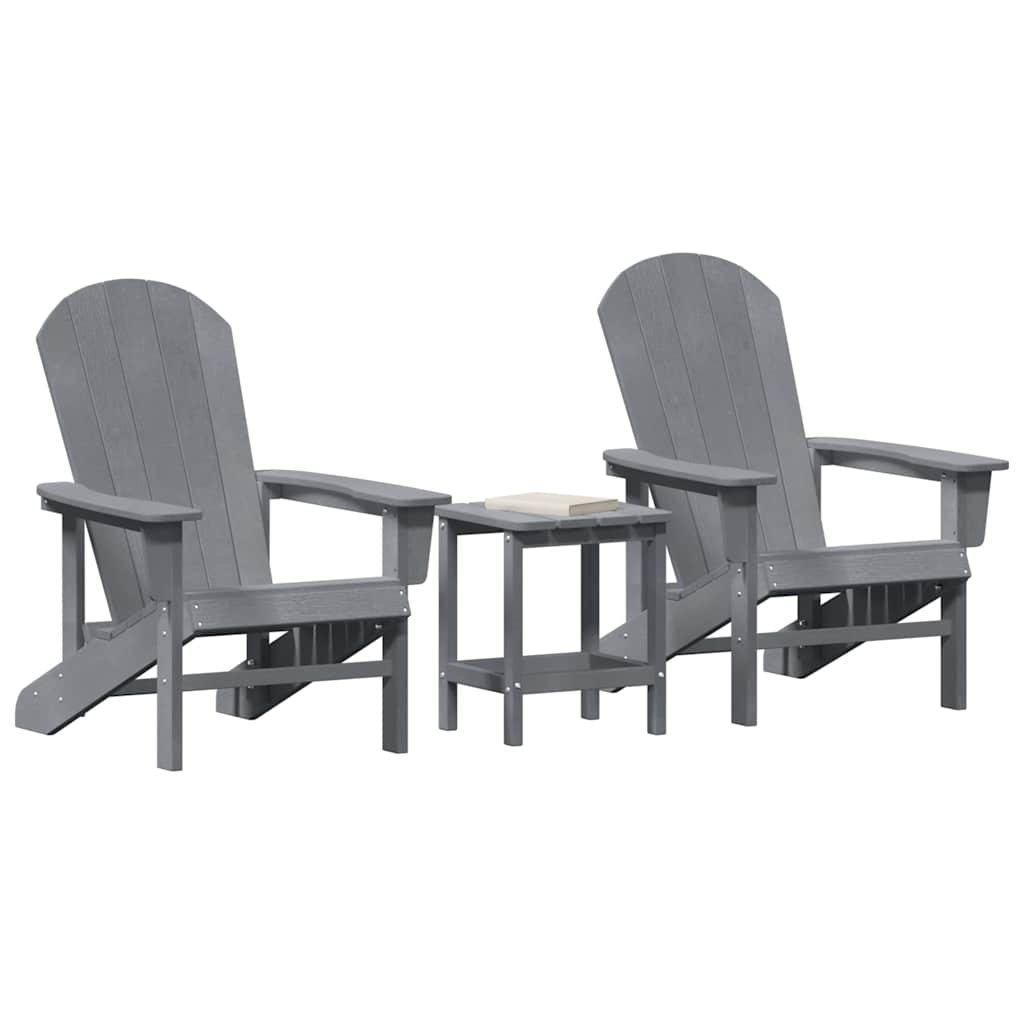 Vrtna stolica 3 pcs Svijetlo siva Polietilen