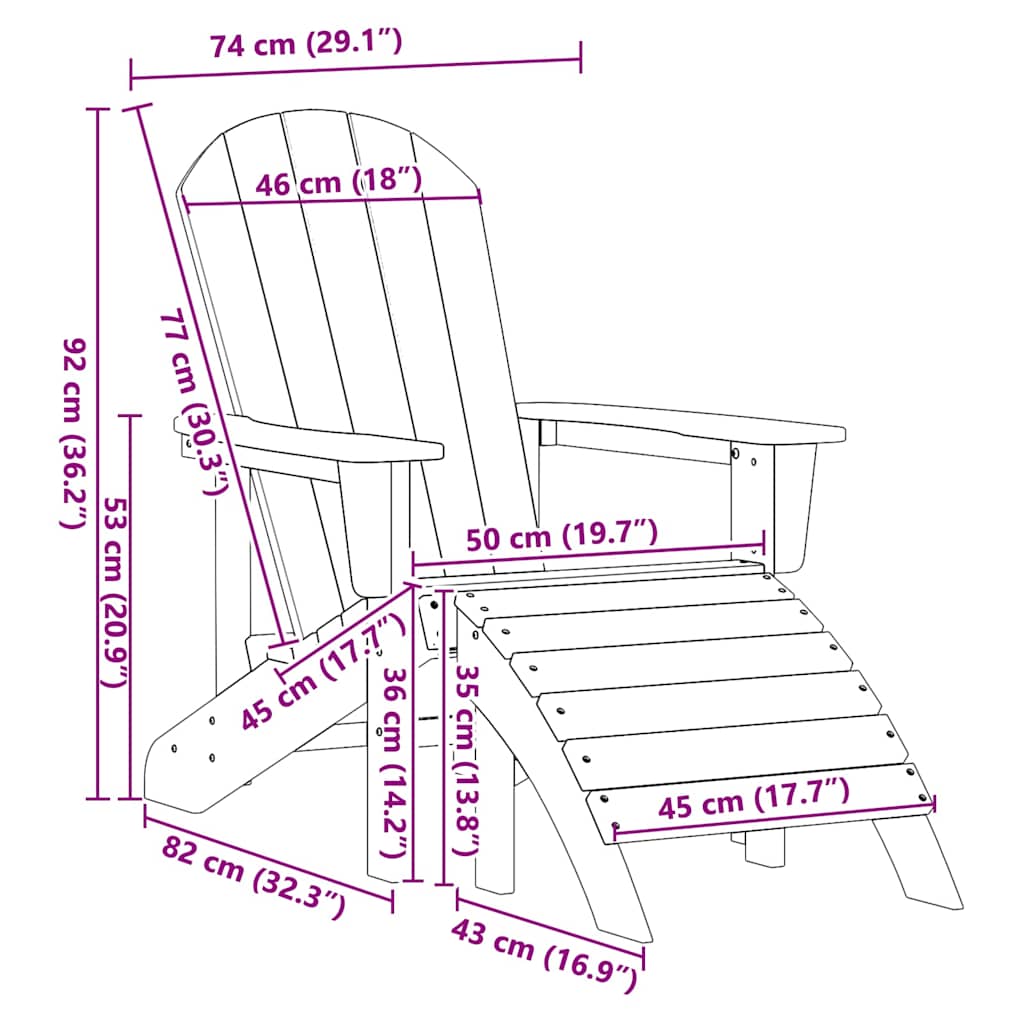 Vrtna stolica 2 pcs Bijelo 83 x 74 x 92 cm Polietilen