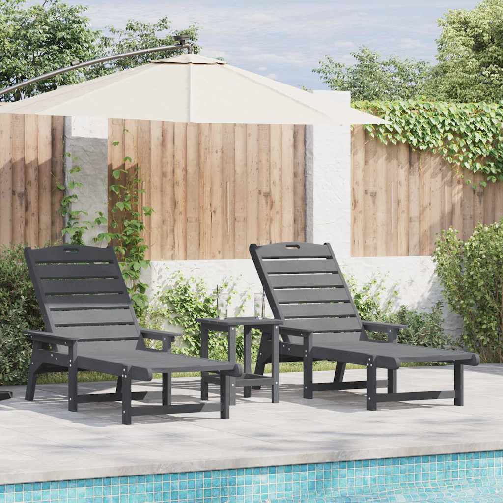 Ležaljka 2 pcs Svijetlo siva 195,5 x 53 x 98,5 cm Polietilen