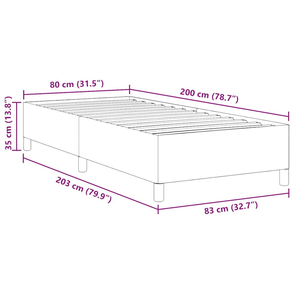 Krevet s opruga kutije Plava 80 x 200 cm Kordura tekstil