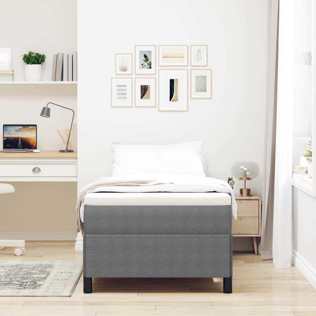 Krevet s opruga kutije Svjetlosiva 90 x 200 cm Kordura tekstil