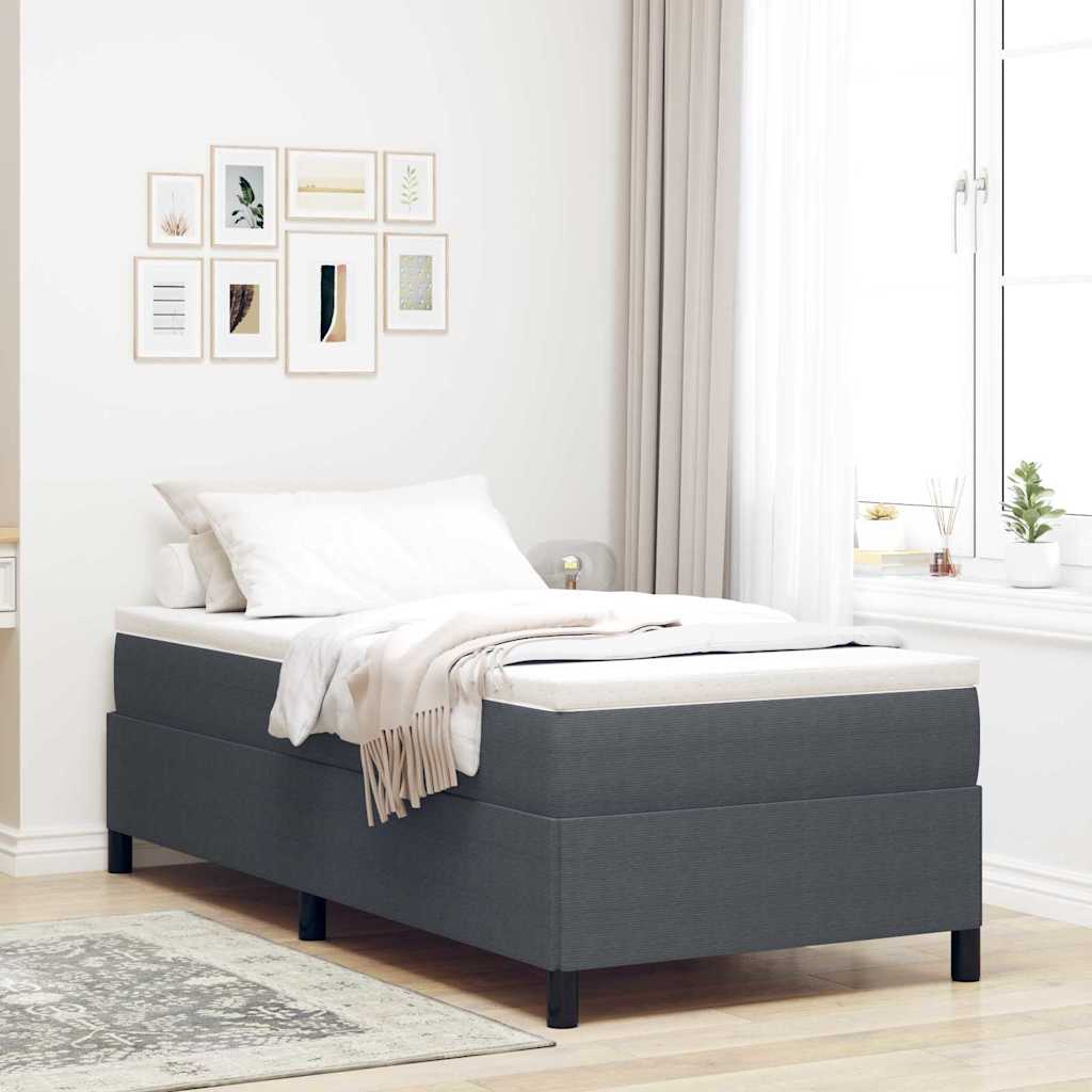 Krevet s opruga kutije Tamnosiva 90 x 200 cm Kordura tekstil