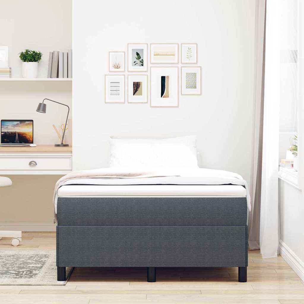 Krevet s opruga kutije Tamnosiva 120 x 190 cm Kordura tekstil