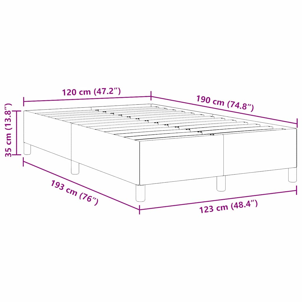Krevet s opruga kutije Siva zelena 120 x 190 cm Kordura tekstil