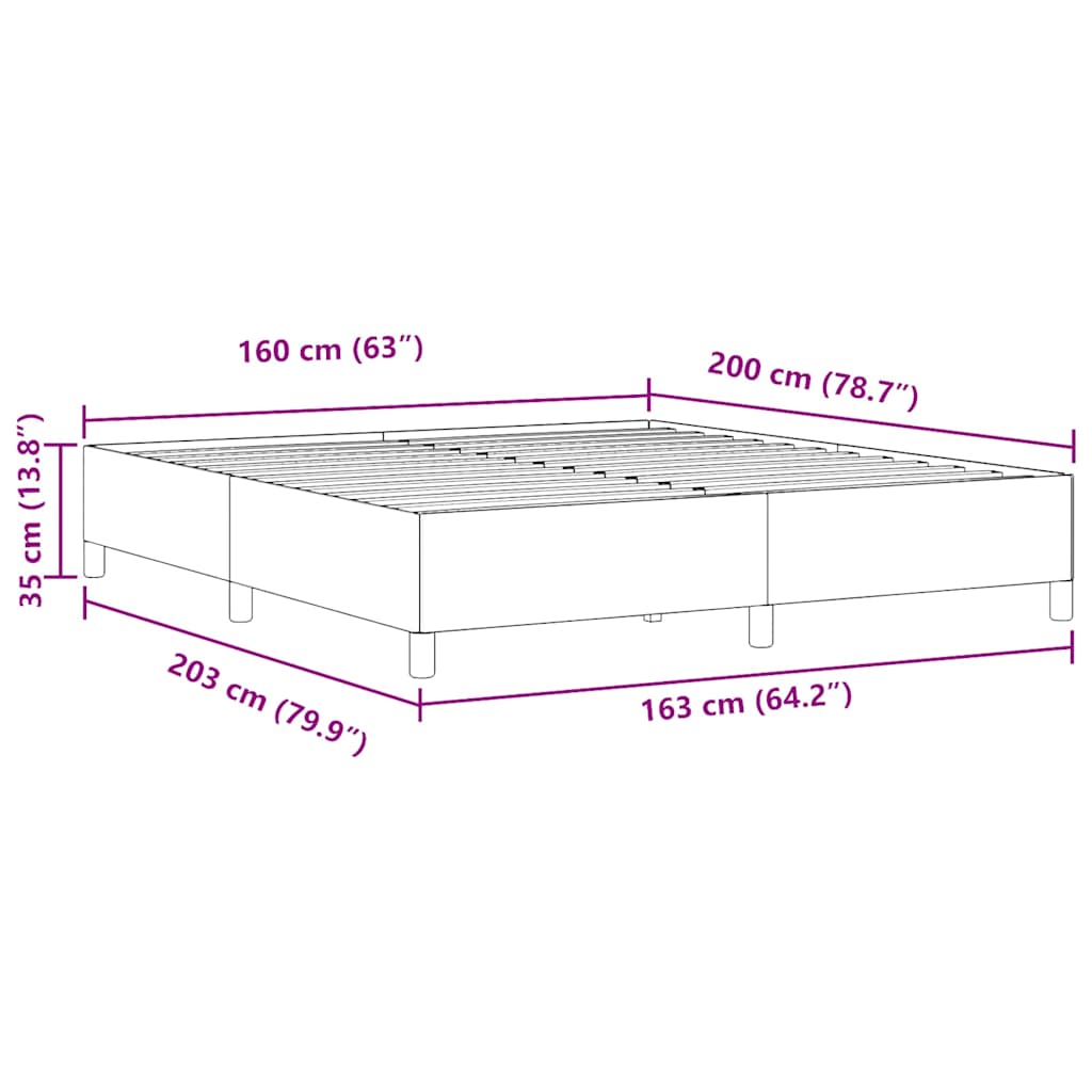 Krevet s opruga kutije Tamnosiva 160 x 200 cm Kordura tekstil