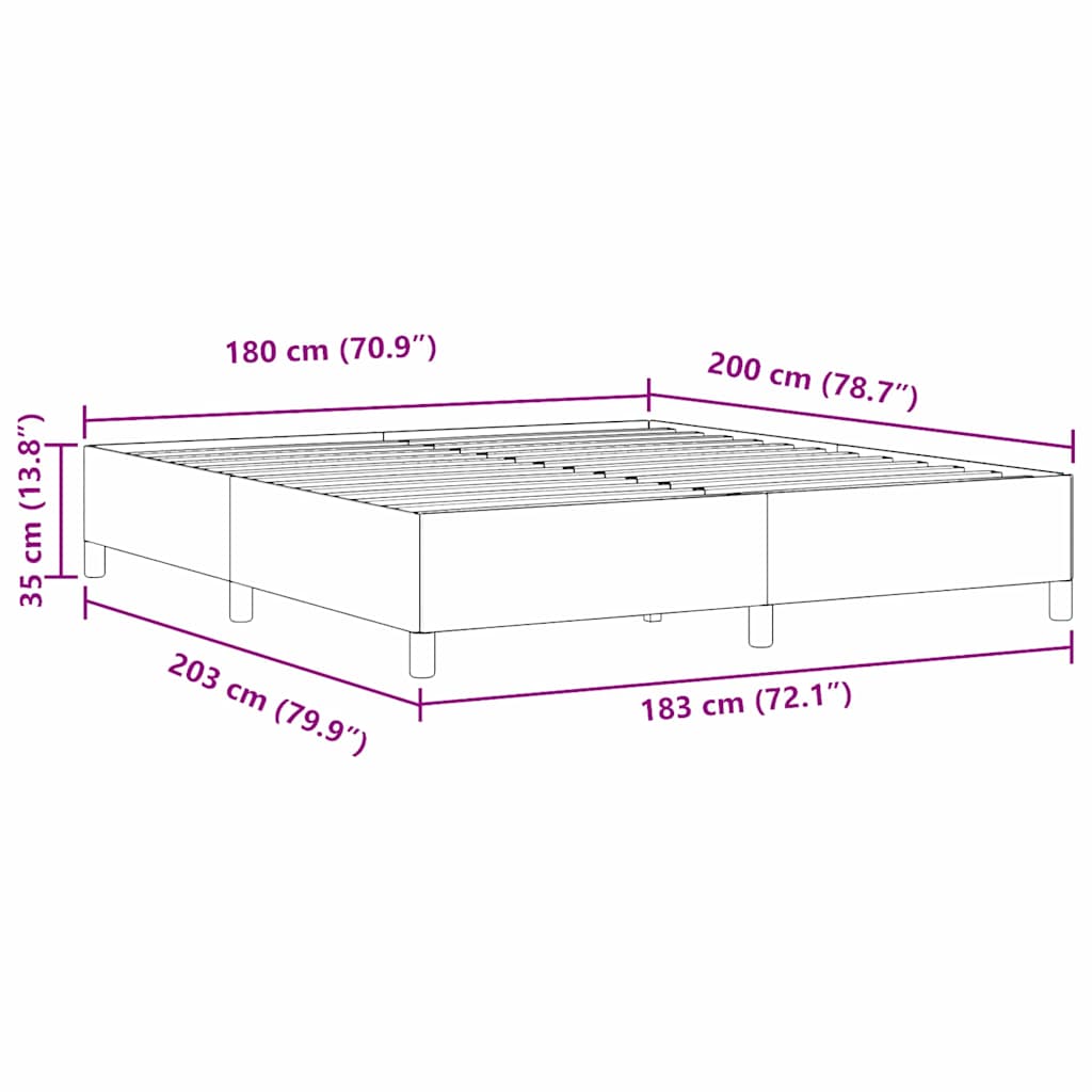 Krevet s opruga kutije Svjetlosiva 180 x 200 cm Kordura tekstil