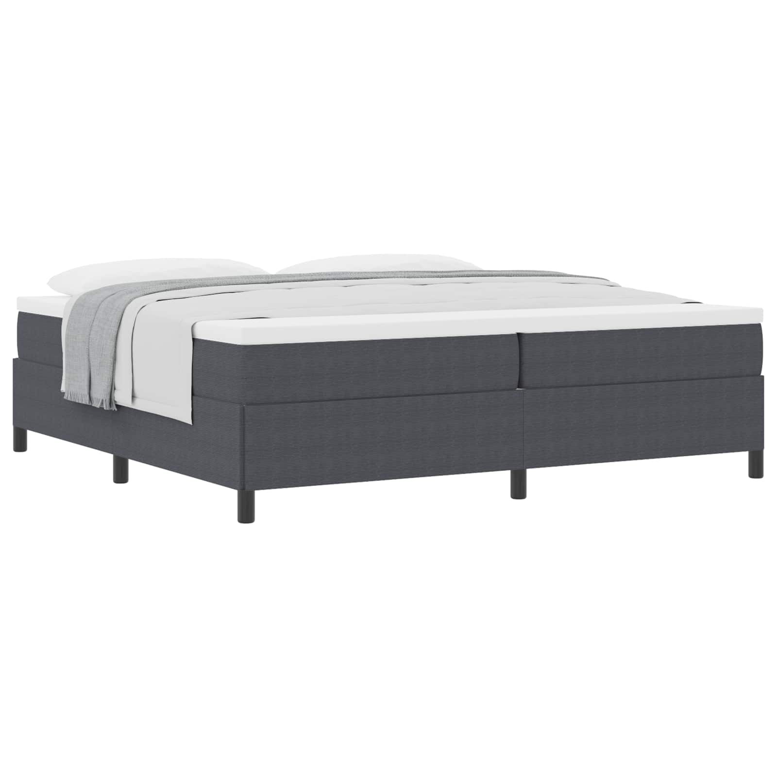 Krevet s opruga kutije Tamnosiva 200 x 200 cm Kordura tekstil