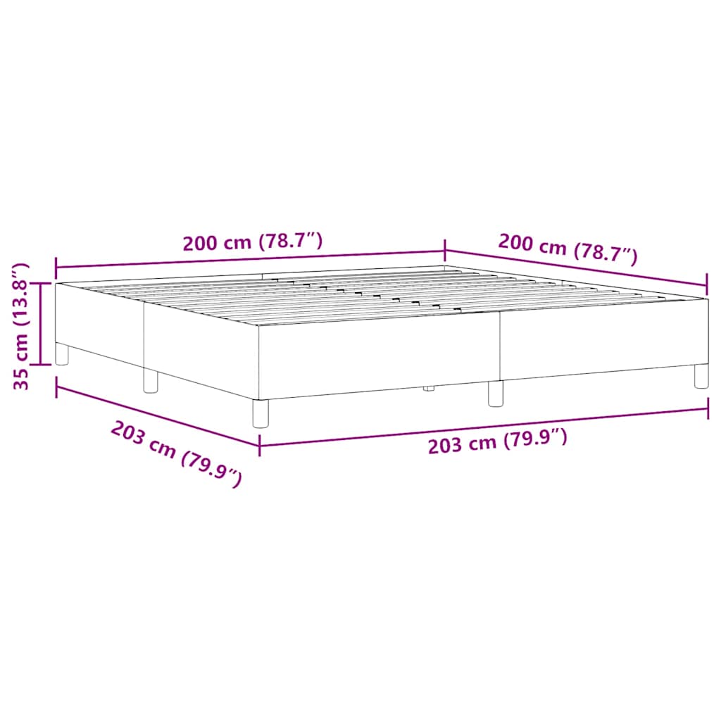 Krevet s opruga kutije Tamnosiva 200 x 200 cm Kordura tekstil