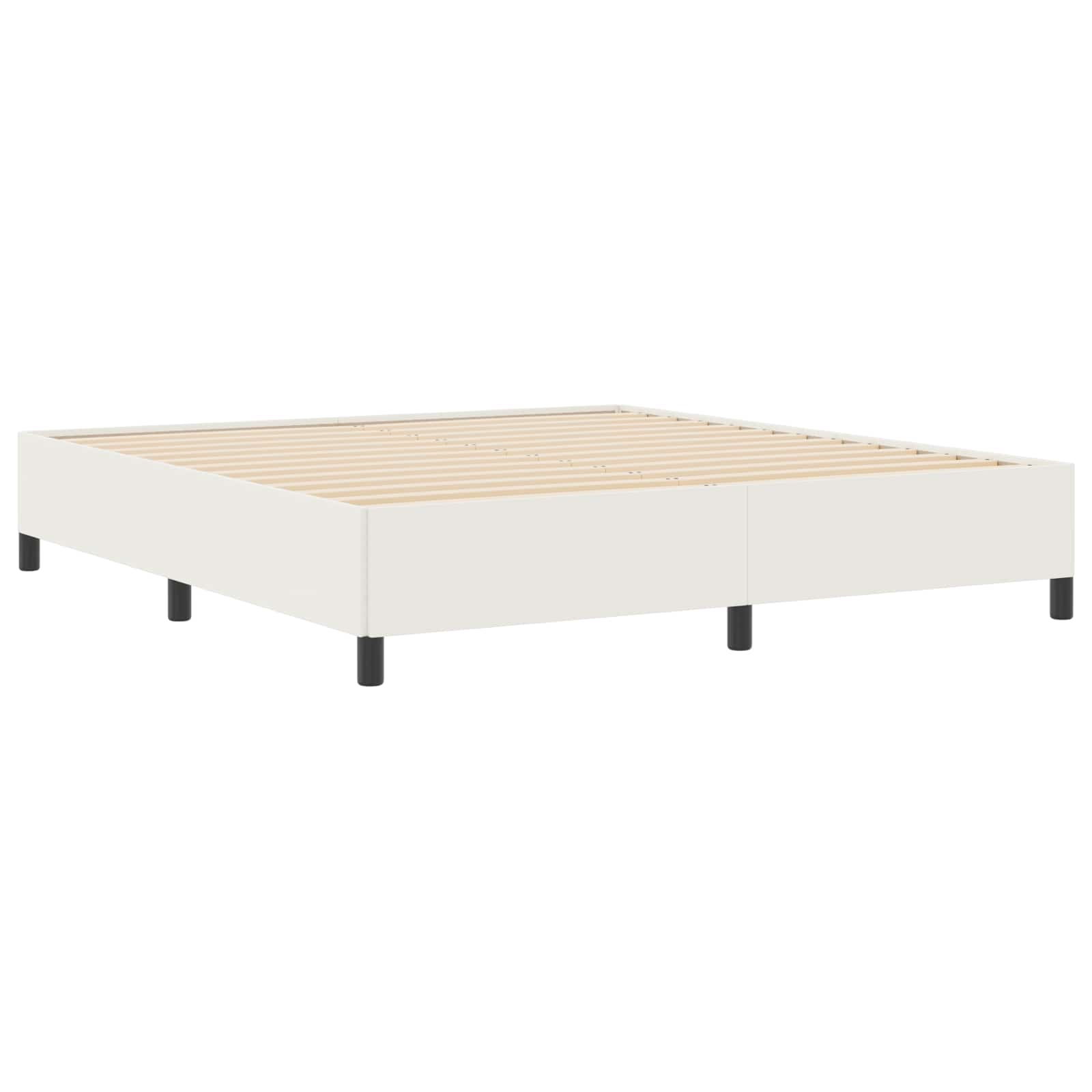 Krevet s opruga kutije Krem 200 x 200 cm Kordura tekstil