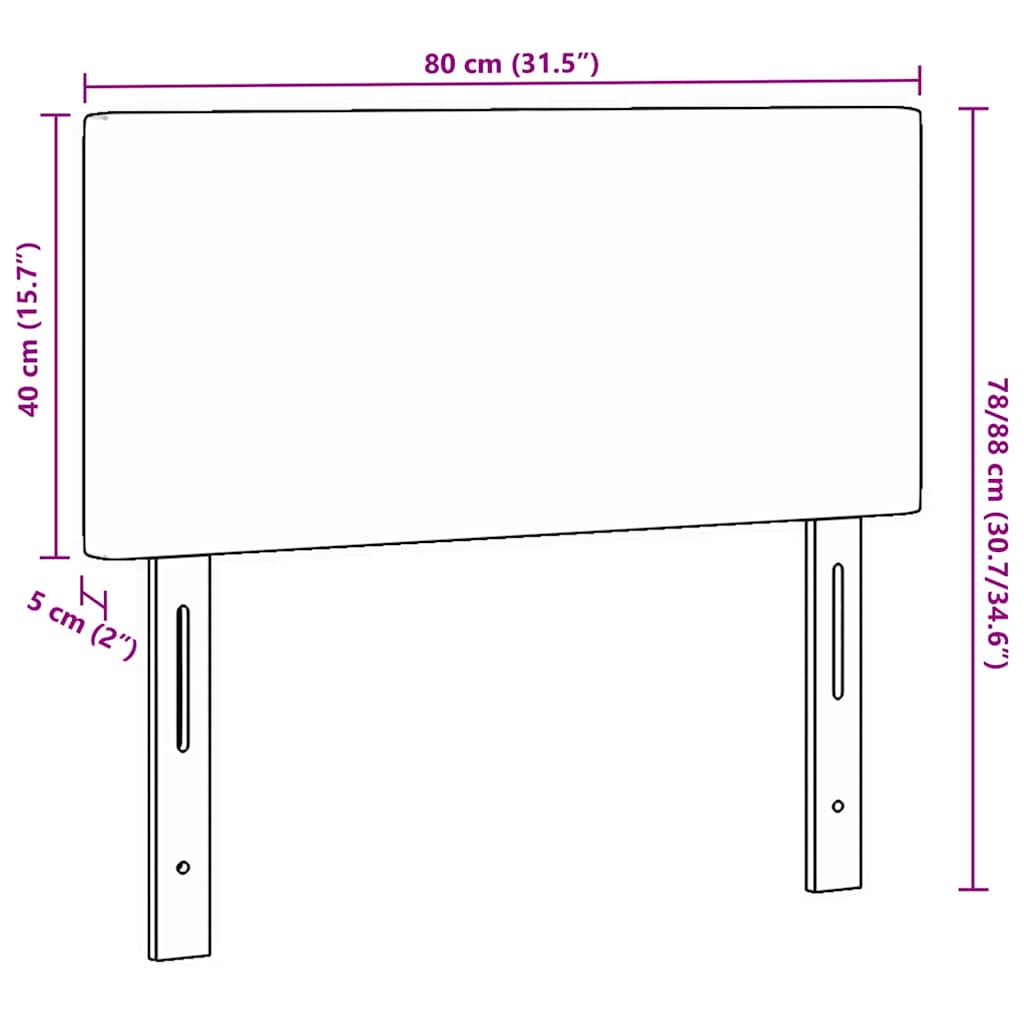Uzglavlje Tamno siva 80 cm Kordura tekstil