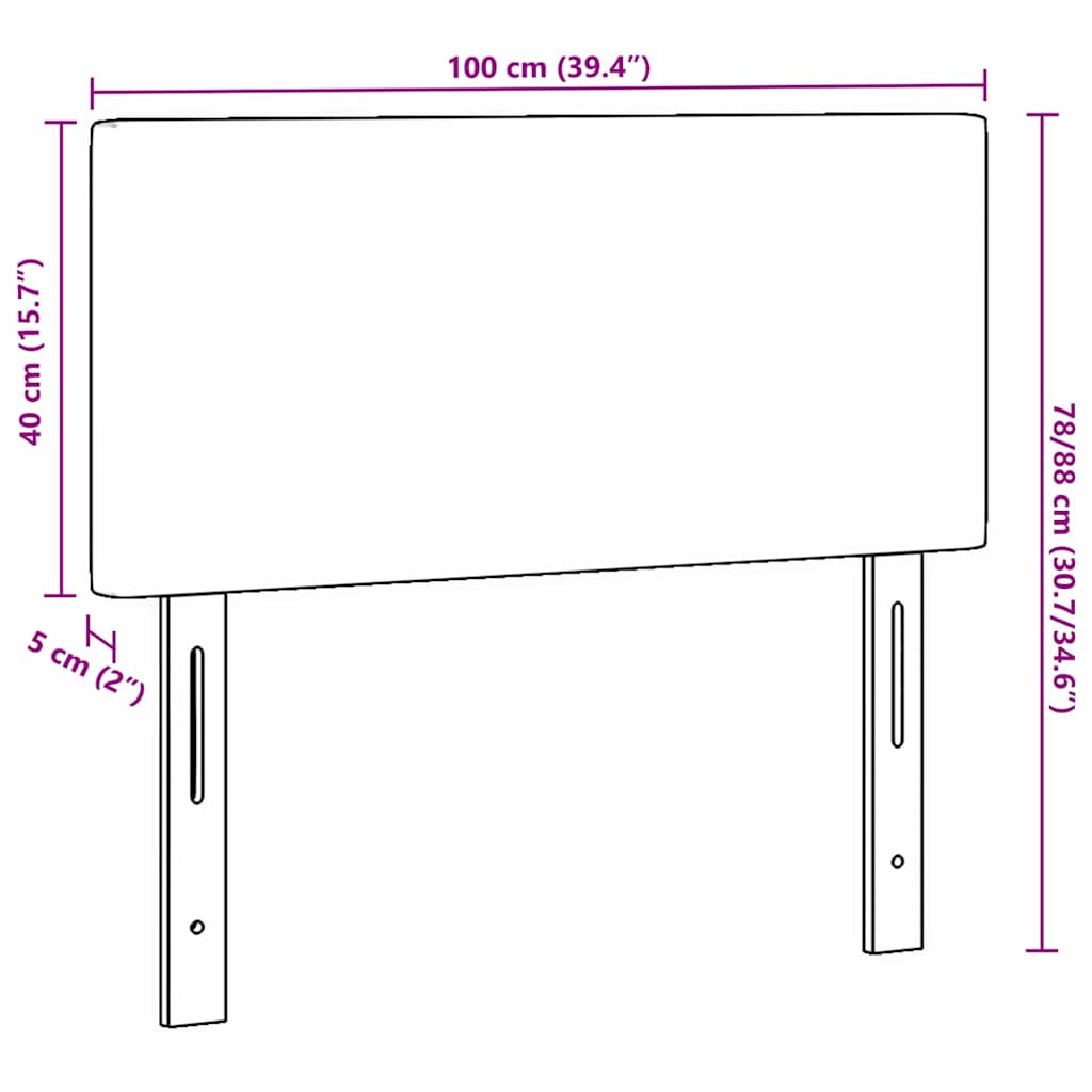 Uzglavlje Krema 100 cm Kordura tekstil
