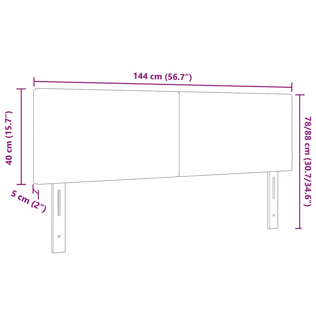 Uzglavlje Svijetlozeleni sivi 144 cm Kordura tekstil
