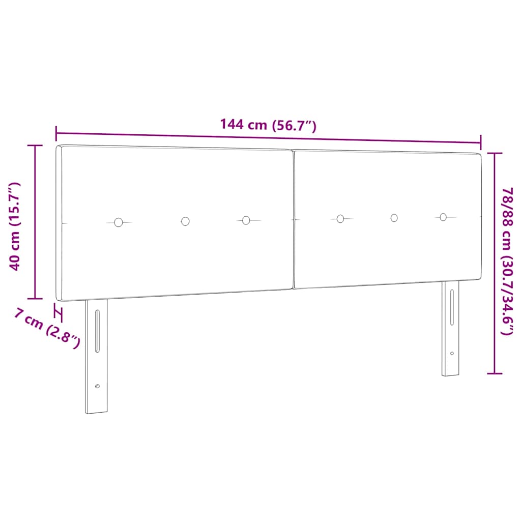 Uzglavlje Tamno siva 144 cm Baršun