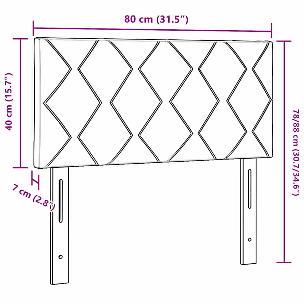 Uzglavlje Ružičasta 80 cm Baršun