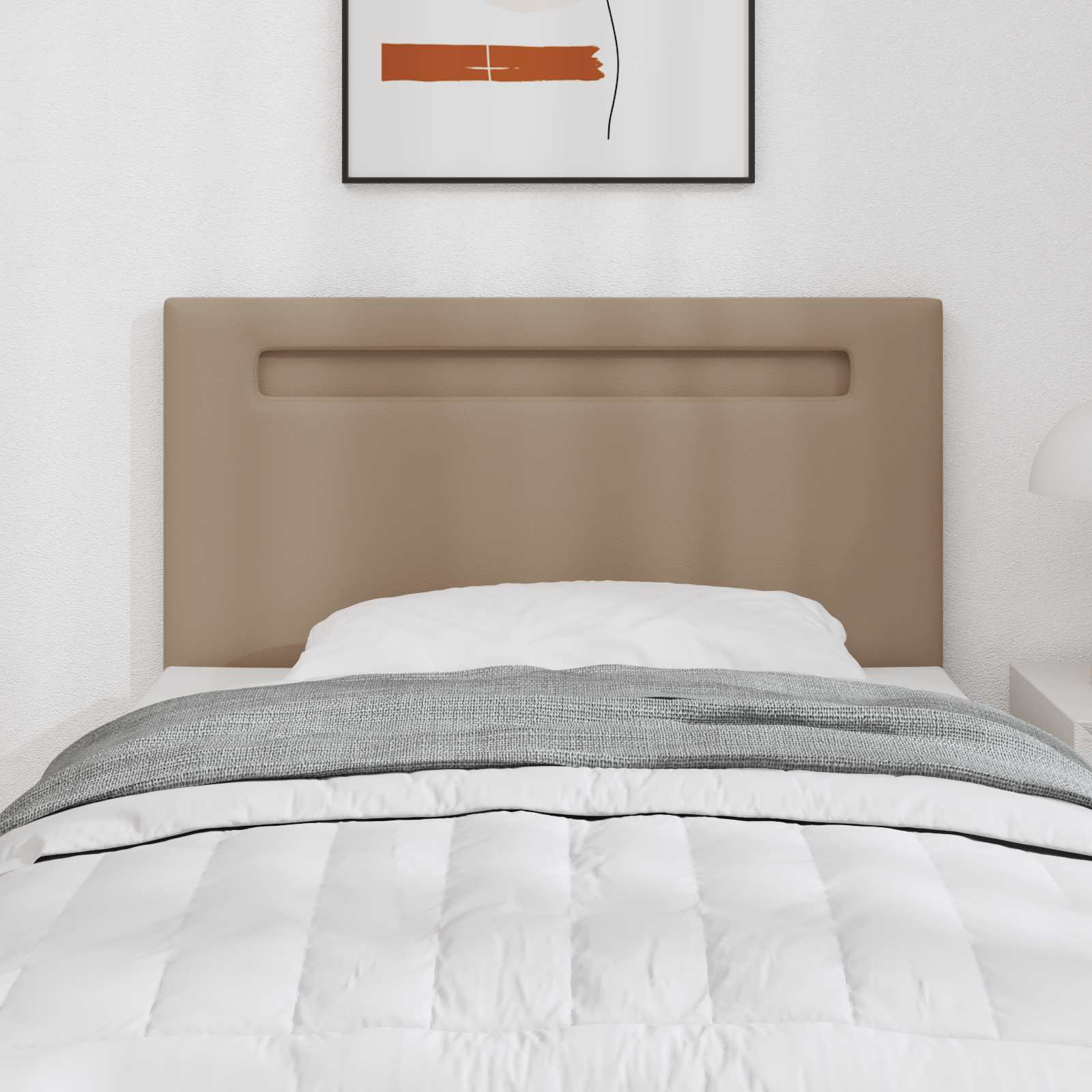LED glava kreveta Boja cappuccina 90 cm Lažna koža