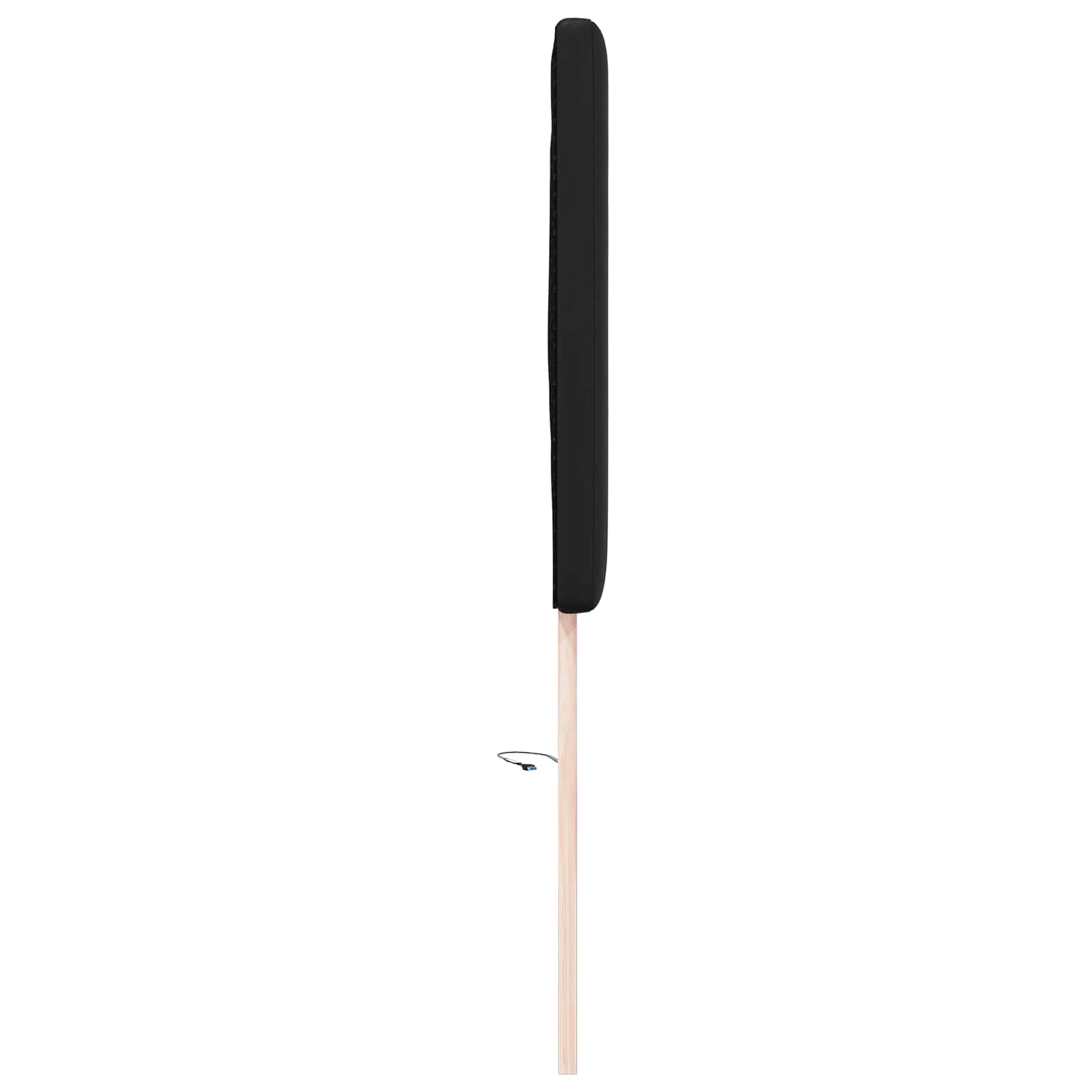 LED glava kreveta Crna 144 cm Lažna koža