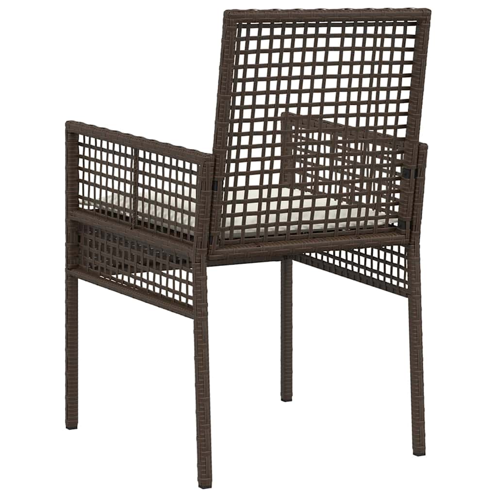 Vrtna stolica s jastukom 2 pcs Smeđa 55 x 53 x 85 cm poliratan