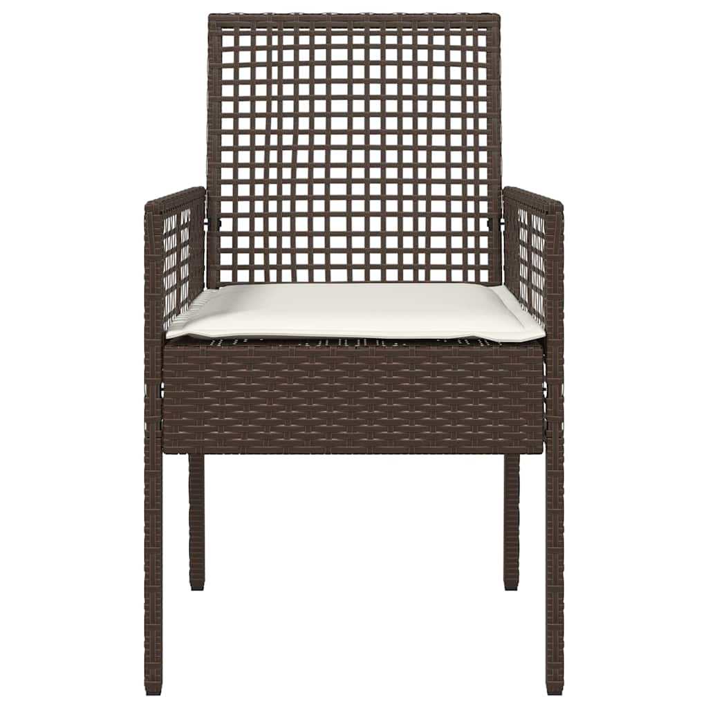 Vrtna stolica s jastukom 2 pcs Smeđa 55 x 53 x 85 cm poliratan