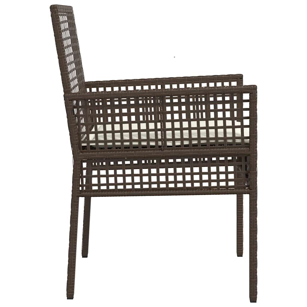 Vrtna stolica s jastukom 2 pcs Smeđa 55 x 53 x 85 cm poliratan