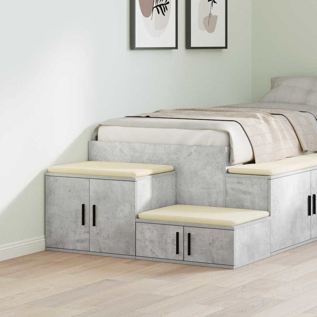 Ormarić za pohranu 2 pcs Betonski sivi 127 x 41 x 40 cm