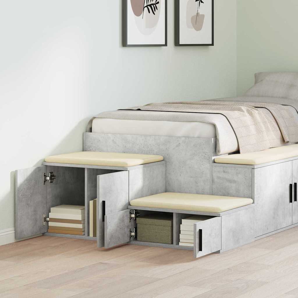 Ormarić za pohranu 2 pcs Betonski sivi 127 x 41 x 40 cm