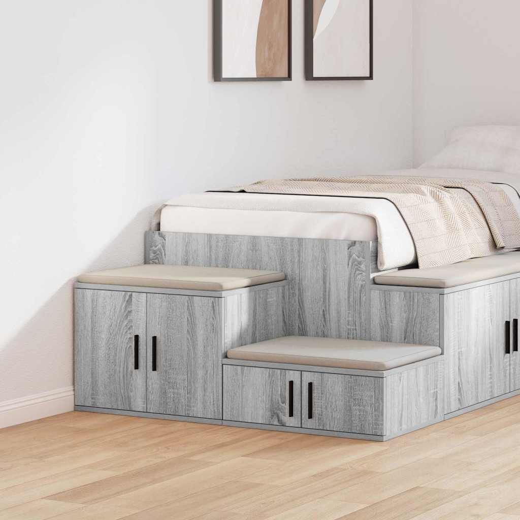 Ormarić za pohranu 2 pcs Siva Sonoma 127 x 41 x 40 cm