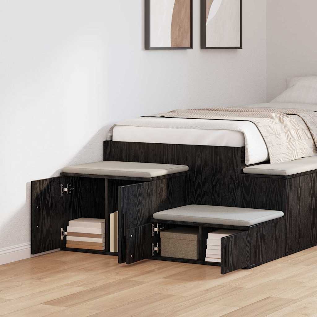 Ormarić za pohranu 2 pcs Crni hrast 118 x 41 x 40 cm