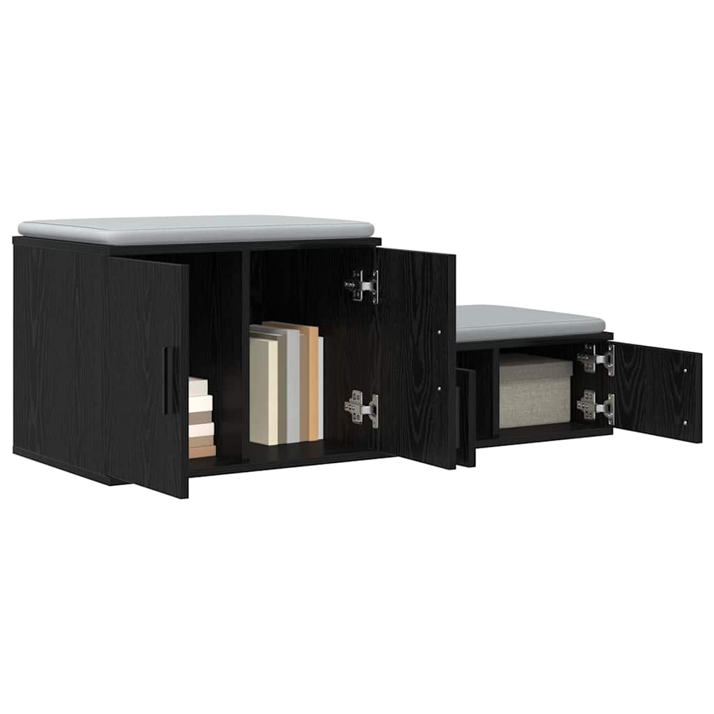 Ormarić za pohranu 2 pcs Crni hrast 118 x 41 x 40 cm