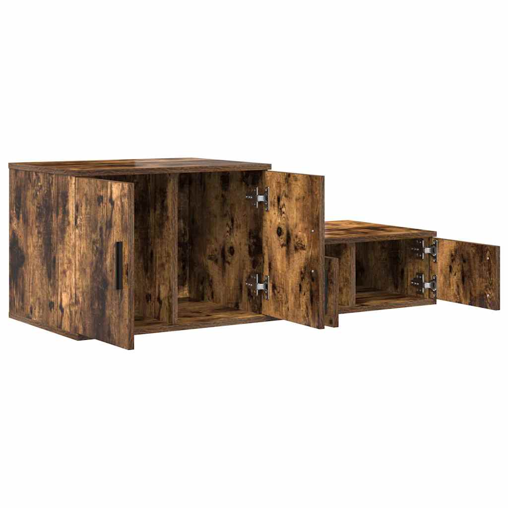 Ormarić za pohranu 2 pcs Dimljeni hrast 118 x 41 x 40 cm