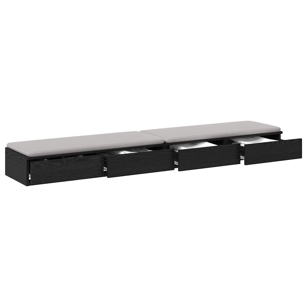 Ladice za krevet s ladicama Crni hrast 200 x 36,5 x 16,5 cm