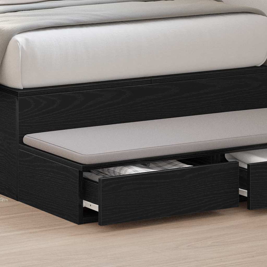 Ladice za krevet s ladicama Crni hrast 90 x 36,5 x 16,5 cm