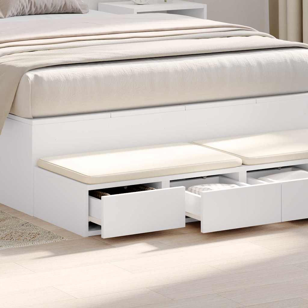Ladice za krevet Bijelo 120 x 36,5 x 16,5 cm Konstruirano drvo