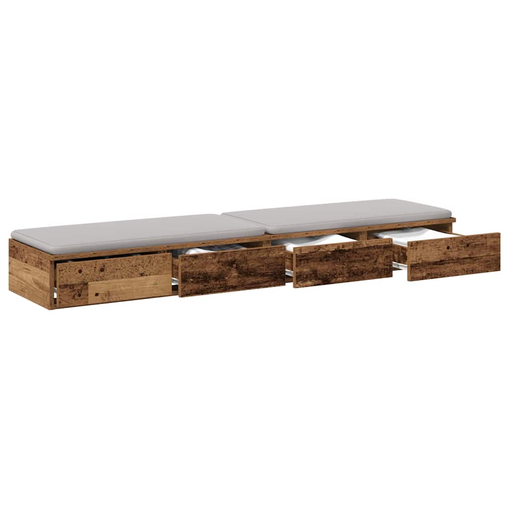 Ladice za krevet s ladicama Staro drvo 140 x 36,5 x 16,5 cm