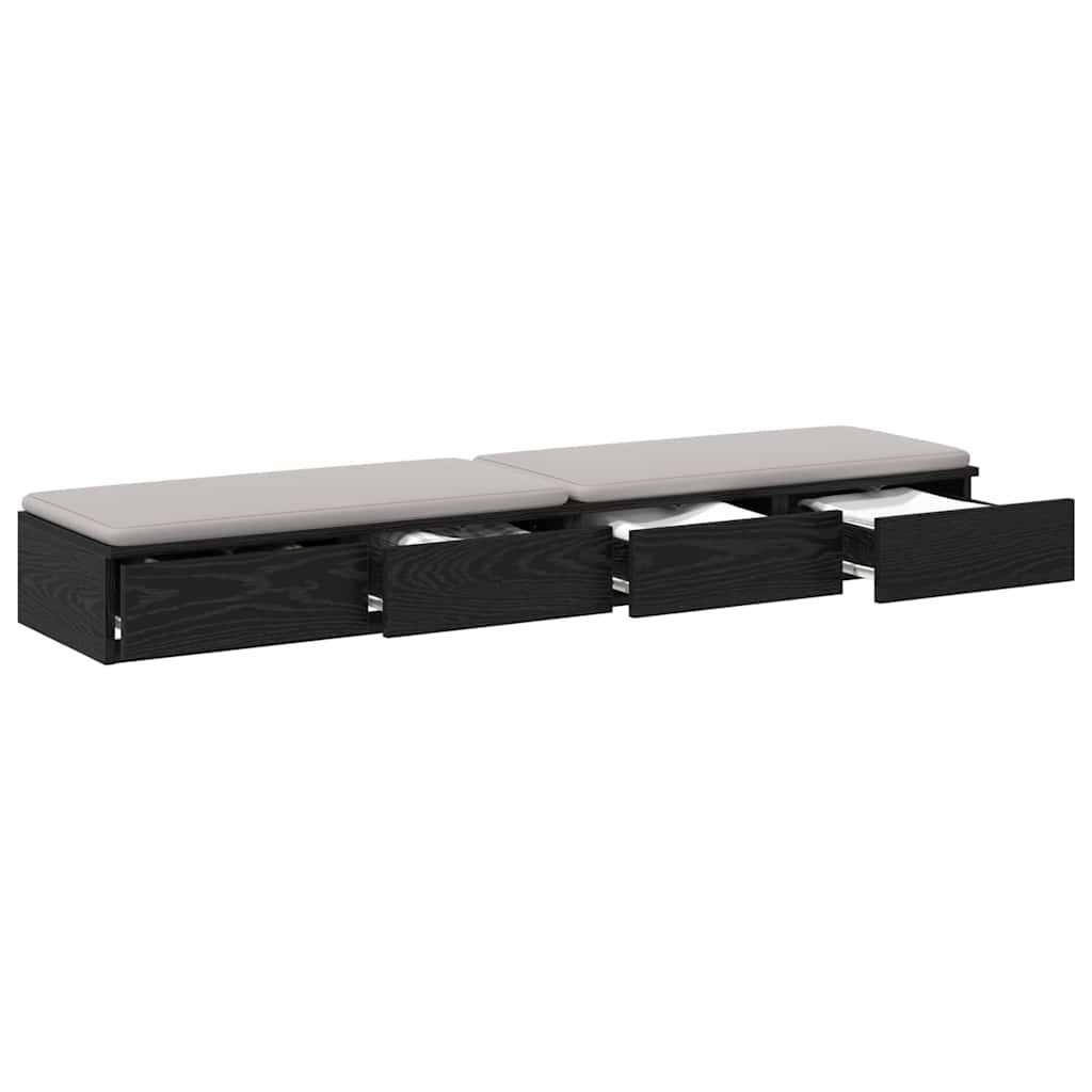 Ladice za krevet s ladicama Crni hrast 150 x 36,5 x 16,5 cm