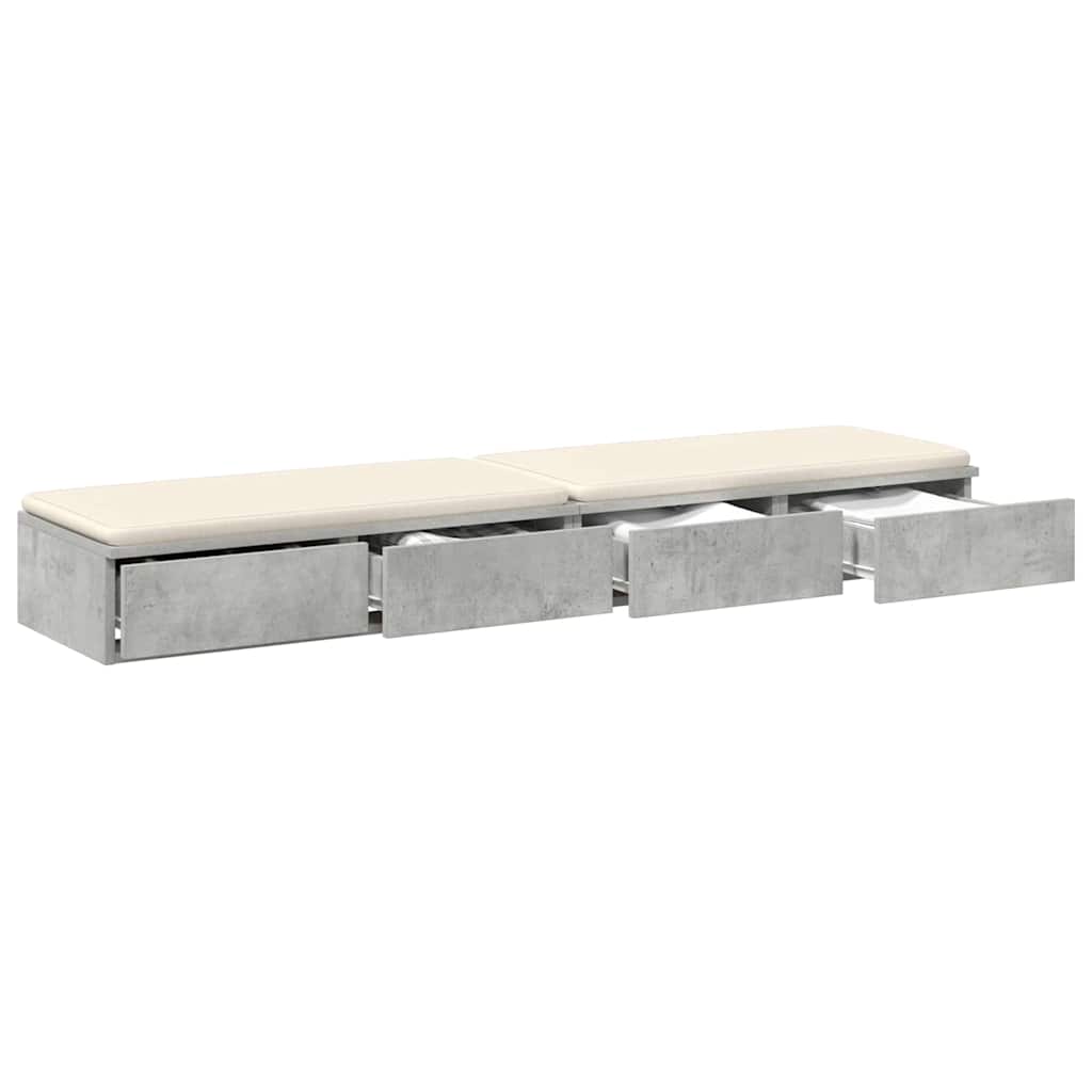 Ladice za krevet s ladicama Betonski sivi 150 x 36,5 x 16,5 cm