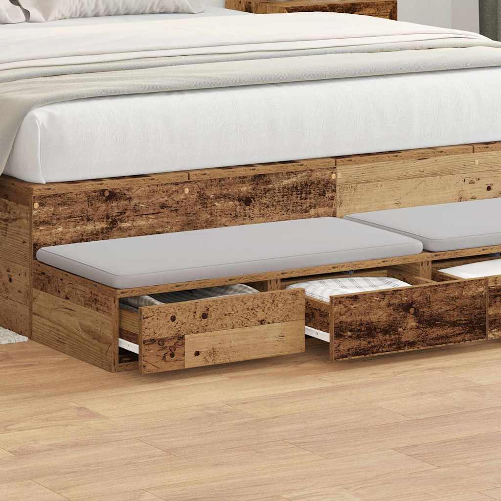 Ladice za krevet s ladicama Staro drvo 150 x 36,5 x 16,5 cm