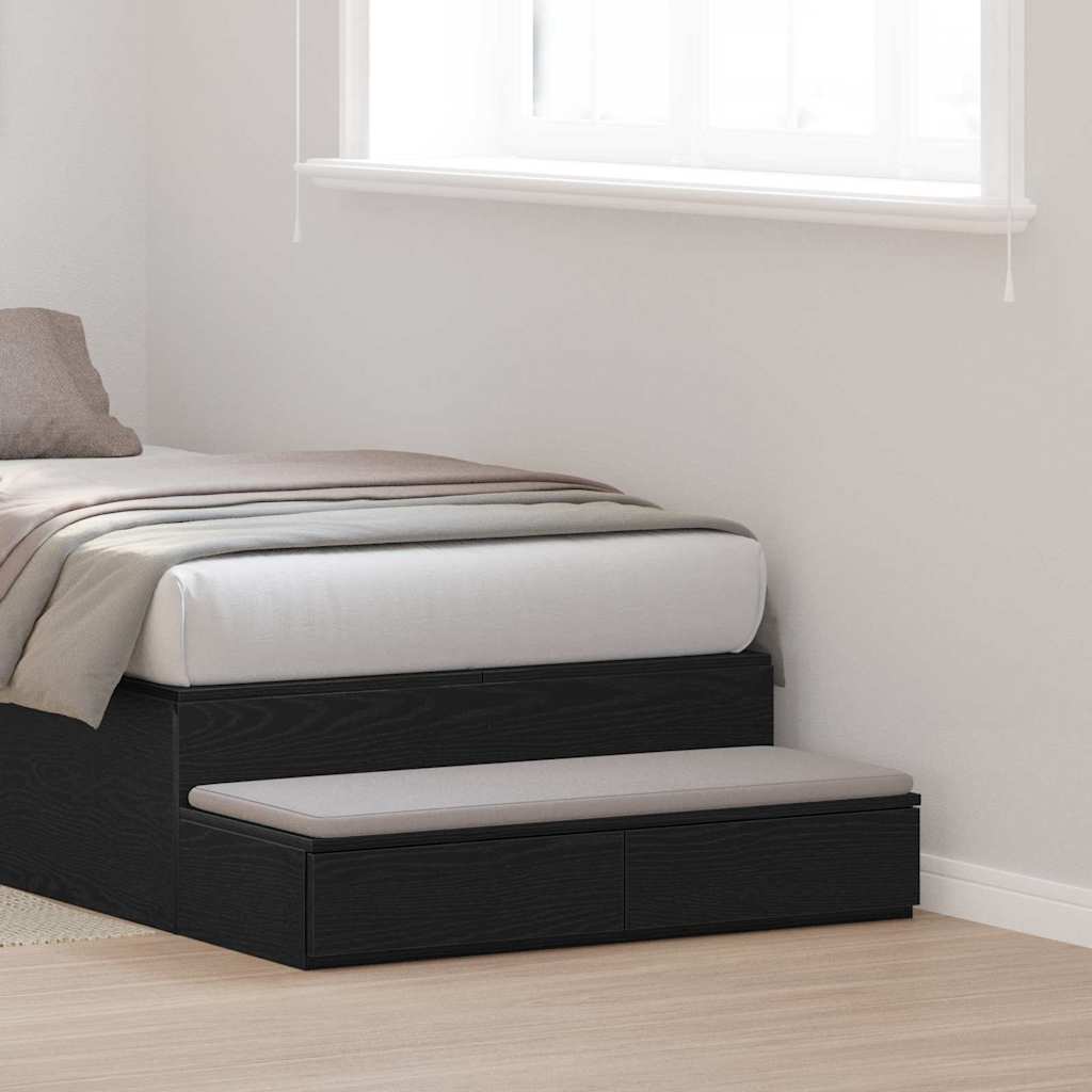 Ladice za krevet s ladicama Crni hrast 75 x 36,5 x 16,5 cm