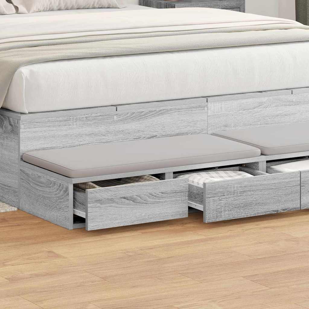 Ladice za krevet s ladicama Siva Sonoma 160 x 36,5 x 16,5 cm