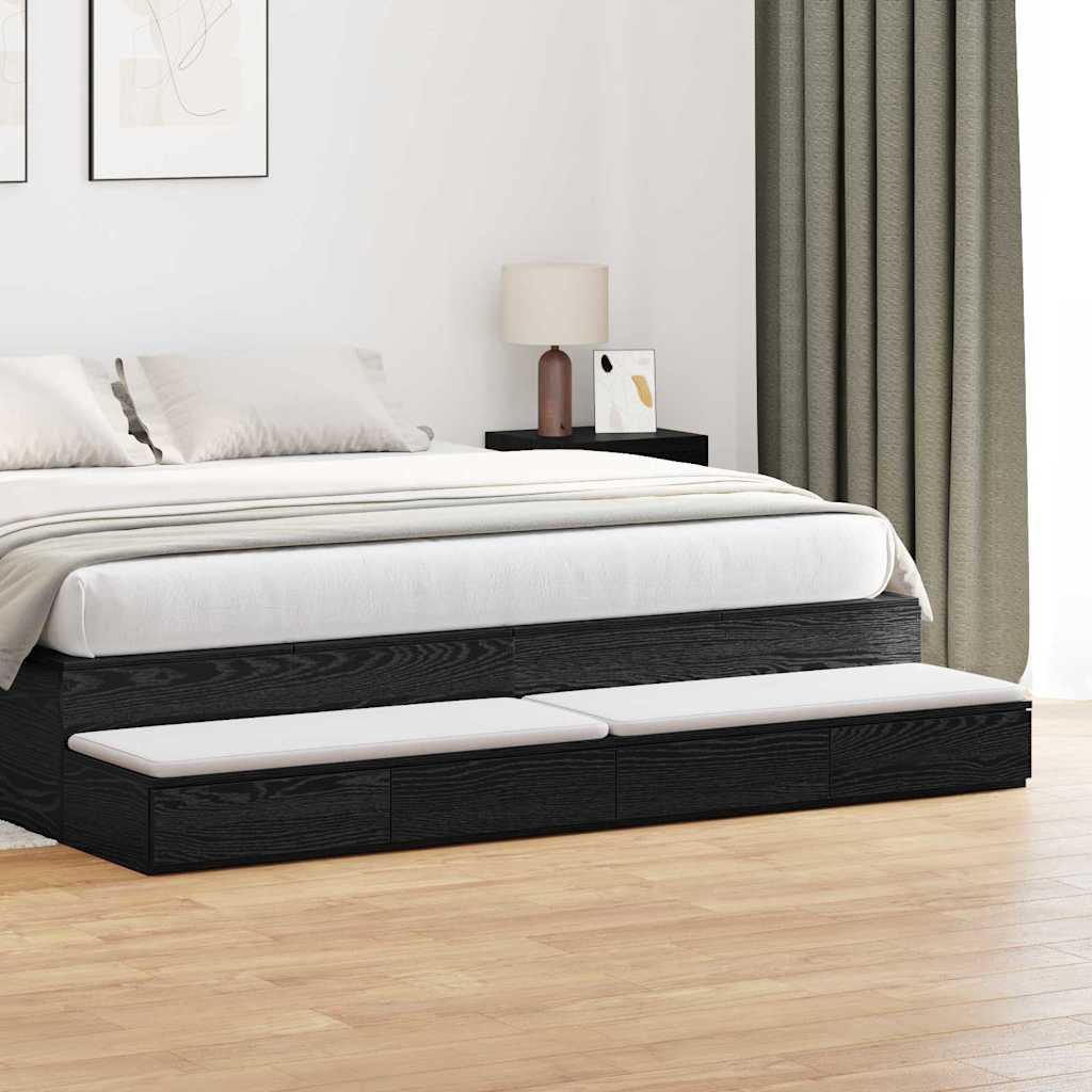 Ladice za krevet s ladicama Crni hrast 180 x 36,5 x 16,5 cm