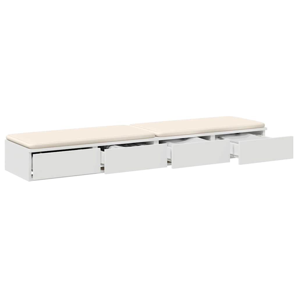 Ladice za krevet Bijelo 135 x 36,5 x 16,5 cm Konstruirano drvo