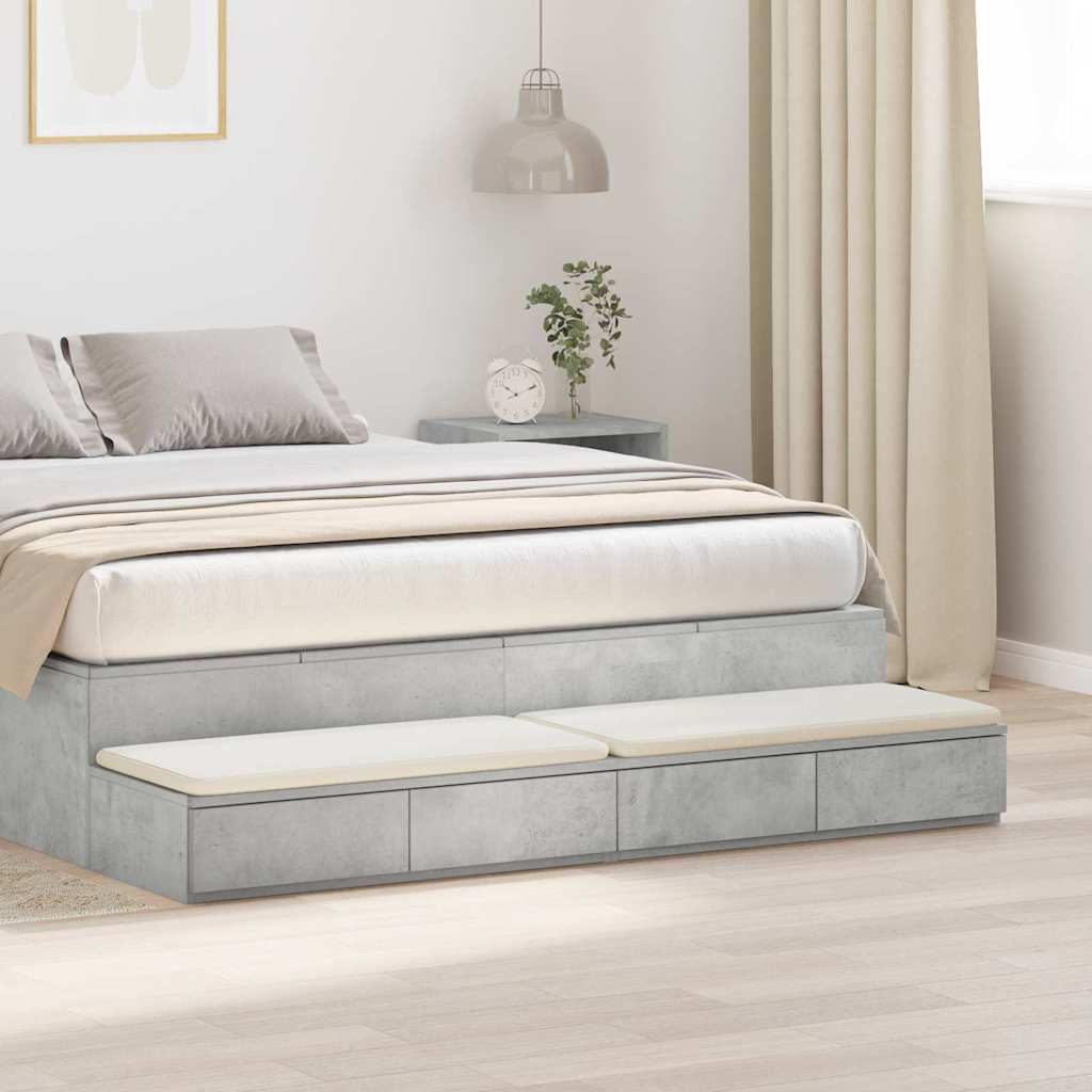Ladice za krevet s ladicama Betonski sivi 135 x 36,5 x 16,5 cm