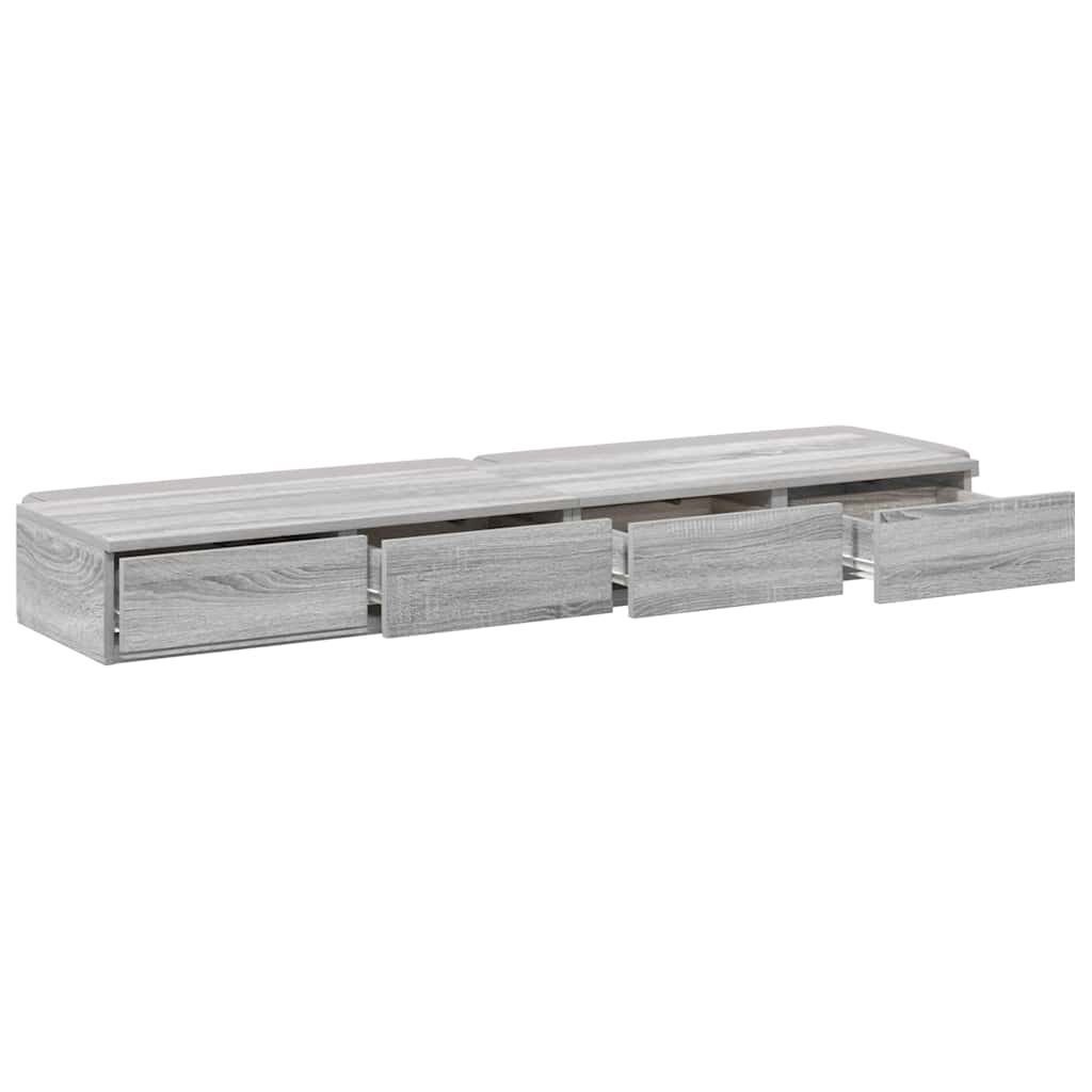 Ladice za krevet s ladicama Siva Sonoma 135 x 36,5 x 16,5 cm