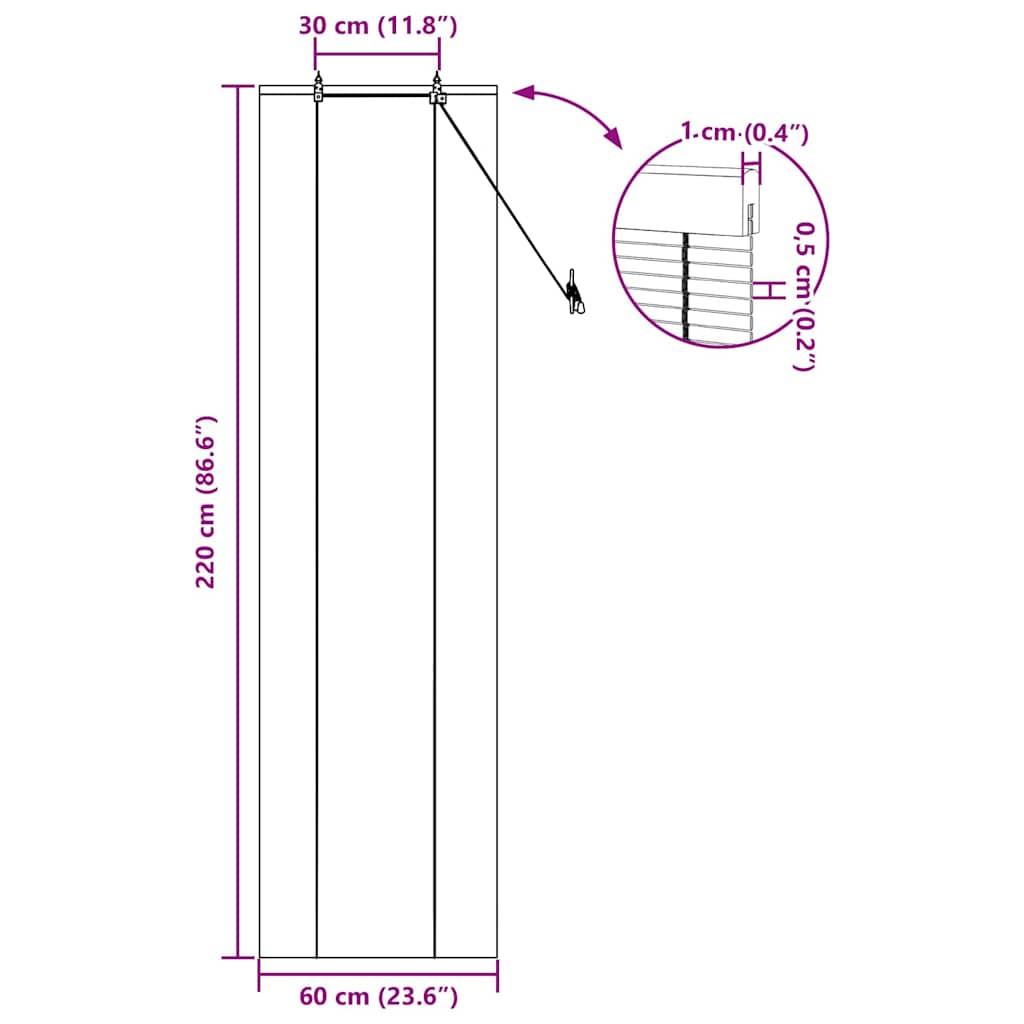 Rolo zavjesa Smeđa 60 x 220 cm Bambus
