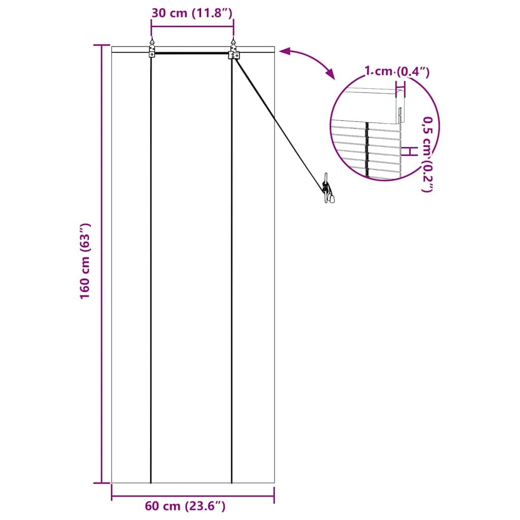 Bambus rolete Žuta 60 x 160 cm Bambus