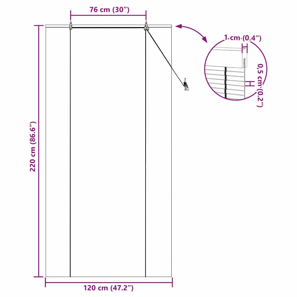 Bambus rolete Žuta 120 x 220 cm Bambus