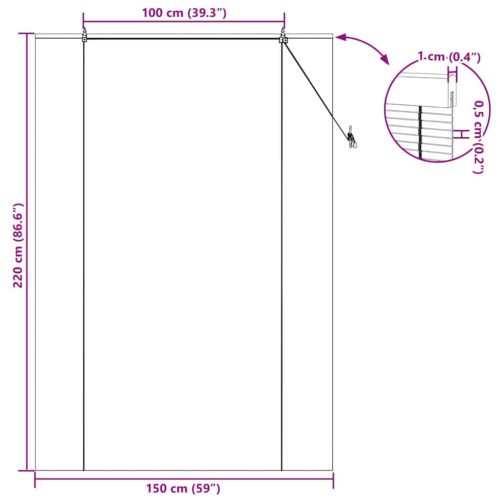 Bambus rolete Žuta 150 x 220 cm Bambus
